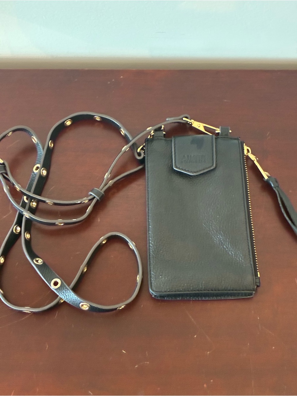 Aimee Kestenberg black leather phone crossbody